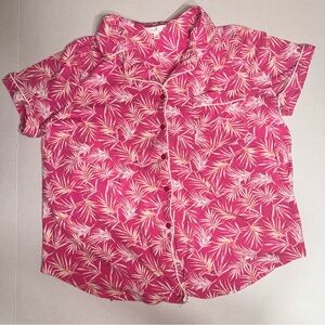 Secret Treasures Juniors Sizes XL (16-18) Pink Short Sleeve Button Up Pajama Top